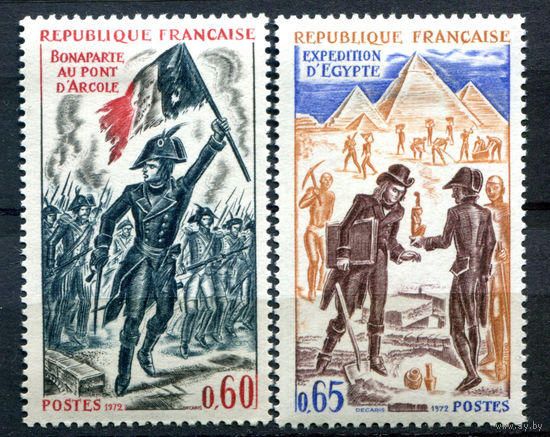 Франция - 1972г. - история Франции. Наполеон Боннапарт, экспедиция в Египт - 2 марки - полная серия, MH [Mi 1812-1813]. #2-Fr-39-A-1