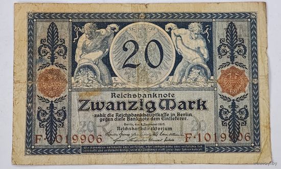 1915 год Германия 20 марок