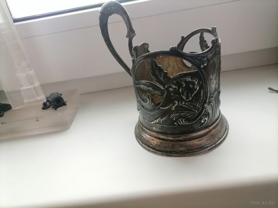 Подстаканник Слоны, лебеди, серебро, редкие. 50е.40е