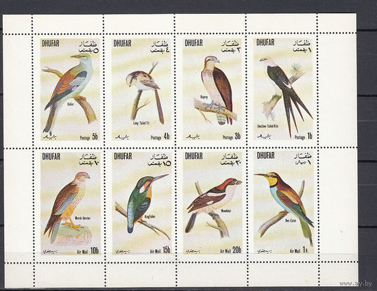 Фауна. Птицы. Дхуфар. 1974. Малый лист. Michel N  (- е)