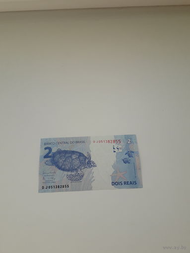 БРАЗИЛИЯ 2 реала 2010 год