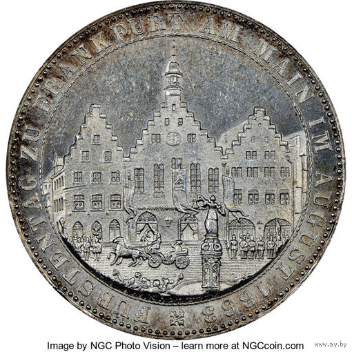 1 талер 1863 Франкфурт NGC MS63
