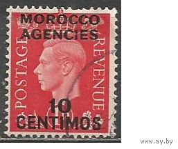 Британская почта в Марокко. Король Георг VI. Надпечатка на Британии. 1937г. Mi#138.