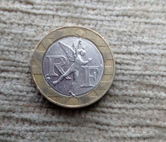 Werty71 Франция 10 Франков 1990 биметалл Ангел Дух Свободы