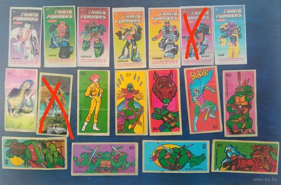 Наклейки 90-х от жвачки