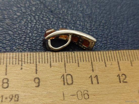 Подвеска серебро с янтарем 10