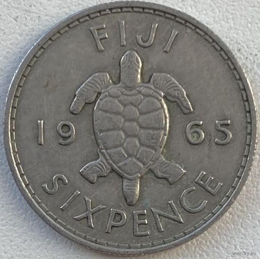 Фиджи 6 пенсов 1965 г. Черепаха