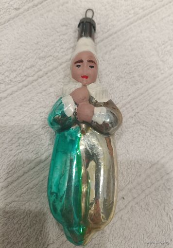Ёлочная игрушка, стекло, Клоун с дудочкой