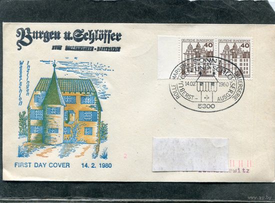 ФРГ. КПД. Конверт с СГ. Замки. Гашение Бонн 1980