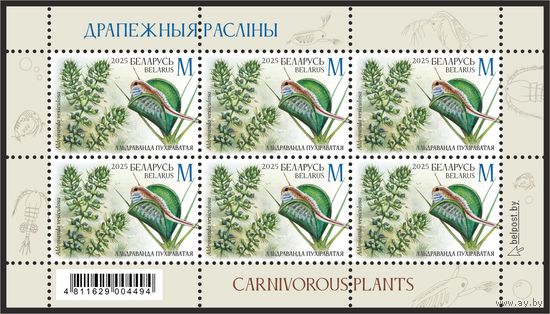 2025г Беларусь MNH Малый лист "Хищные растения"