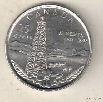 Канада 25 цент 2005 100 лет провинции Альберта