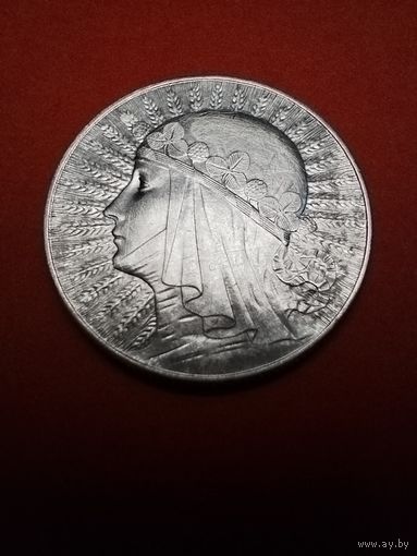 5 Злотых 1933. Польша. Ядвига. Серебро. С рубля (07) Превосходные.