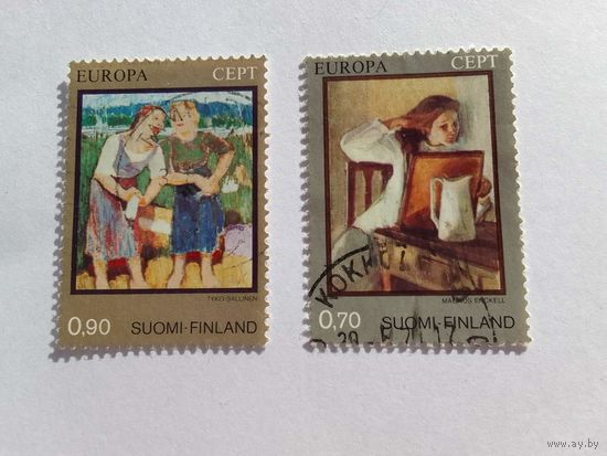 Марки   Живопись Финляндия   1975    2 шт. -  1,00 руб.
