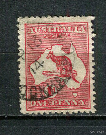 Австралия - 1913 - Кенгуру 1Р - [Mi.5IIX] - 1 марка. Гашеная.  (Лот 9JR)-T3P19