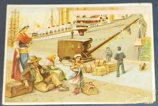 Корабль. Вкладыш в шоколад. Испания. До 1917