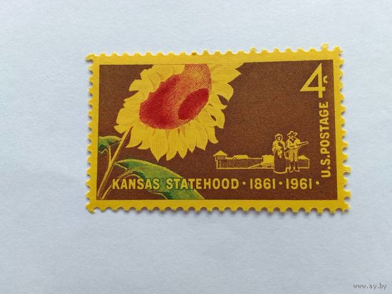 Марки 100-летие образования штата Канзас США 1961 1 шт. - 1,00 руб.