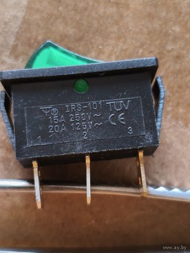 Переключатель клавишный (рокерный) IRS-101, выключатель, два положения с фиксацией