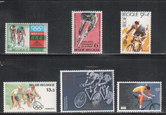 Бельгия-1968-2004(Мих.1516-)  **   , Спорт,  Велосипеды, Велоспорт, 6 марок