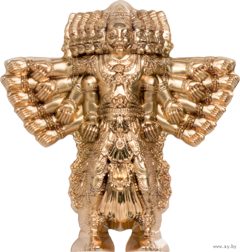 Острова Кука 20 долларов 2021г. "Равана, Король Демонов 3D". 24K Gilded. Монета в подарочном футляре; сертификат; номер монеты на аверсе; коробка. СЕРЕБРО 93,30гр.(3 oz).