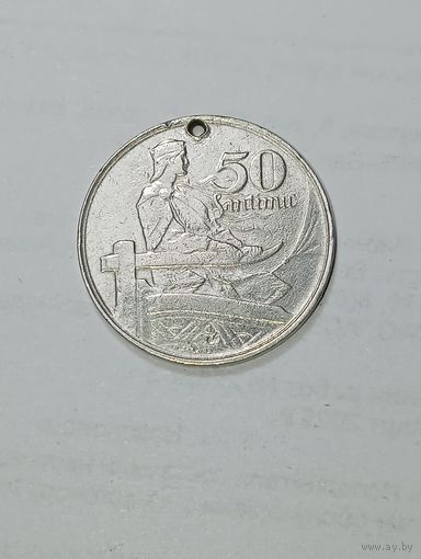 Латвия 50 сантимов 1922 года .