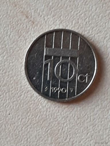 10 центов Нидерланды 1990