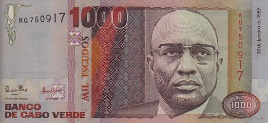 Кабо-Верде 1000 эскудо 1989 (UNC)