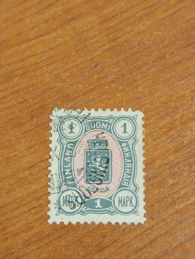 1889 Царская Россия Великое княжество Финляндское Мих 32 герб без дыр след от наклейки (2-8)