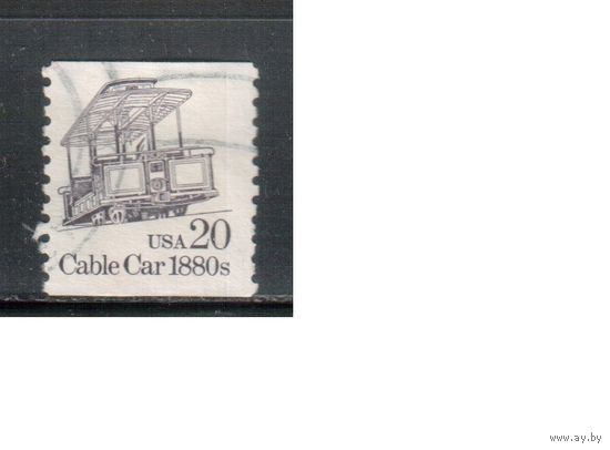 США-1988, (Мих.2023),  гаш., Стандарт, Транспорт,Трамвай  (одиночка),