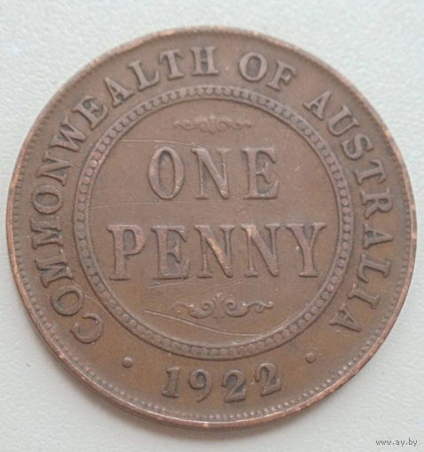 Австралия 1 пенни 1922 год король Георг V