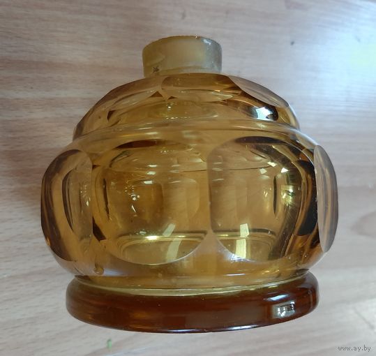 Флакон для одеколона, колба от лампы,  массивное, красивое шлифованное стекло.