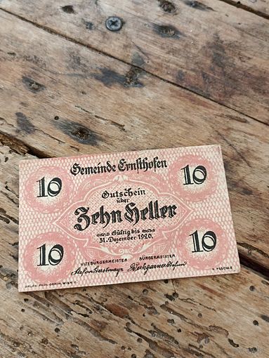 ЭРНЕТХОФЕН 10 геллеров 1920 год