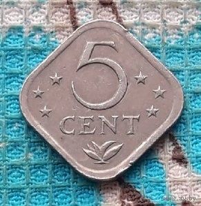 Антильские острова 5 цент 1980 года. UNC. Нидерланды.