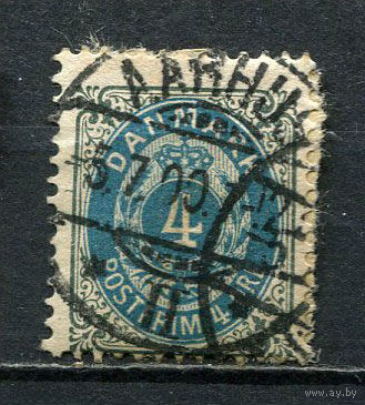 Дания - 1875/1903 - Цифры 4Ore - [Mi.23II Y Bb] - 1 марка. Гашеная.  (LOT Go11)-T3P45