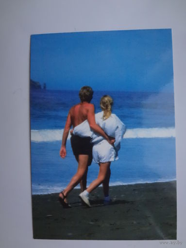 Календарик 1998 г. Прогулка у моря.