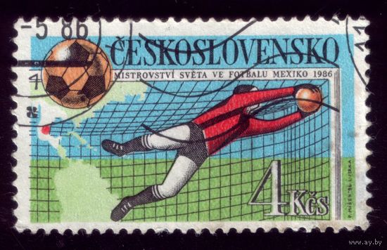 1 марка 1986 год Чехословакия Футбол 2862