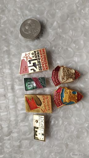 Значки СССР Брестская крепость - 6 шт.