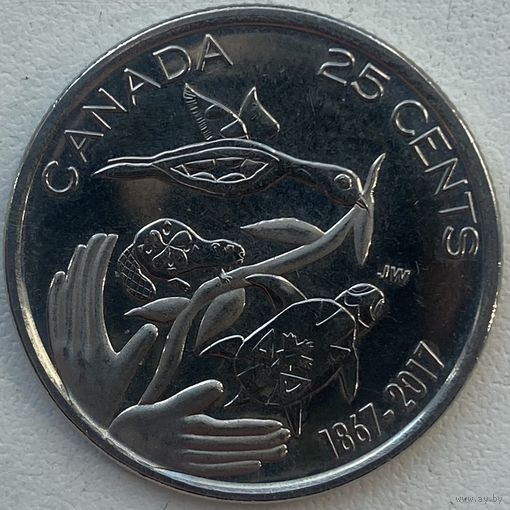 Канада 25 центов 2017 г. Надежда на зелёное будущее. 150 лет Конфедерации Канада