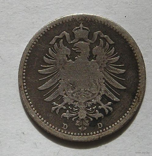 Германия, 20 Пф. 1874 D Серебро
