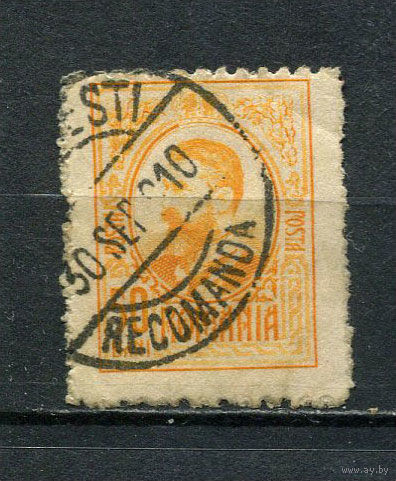 Королевство Румыния - 1908 - Румынский монарх Кароль I 50B - [Mi.217] - 1 марка. Гашеная.  (Лот 50Dv)