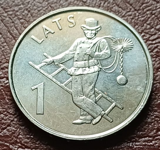 Латвия 1 лат, 2008 Трубочист    ( 2-3-2 )