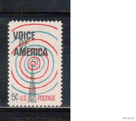 США-1967, (Мих.927), * , Голос Америки (одиночка)