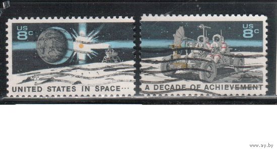 США-1971, (Мих.1046-1047) , гаш. , Космос (полная серия)(3)