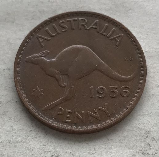 Австралия 1 пенни 1956 Елизавета II (Перт - с точкой)
