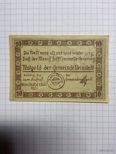 Нотгельд 10 пфеннигов 1921 год. -2712