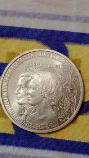 Нидерланды 2 1/2 экю1991 Королева Беатрис и принц Клаус