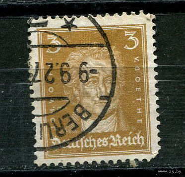 Рейх (Веймарская республика) - 1926/1927 - Иоганн Вольфганг фон Гёте 3Pf - [Mi.386] - 1 марка. Гашеная.  (Лот 8JH)-TG2P25