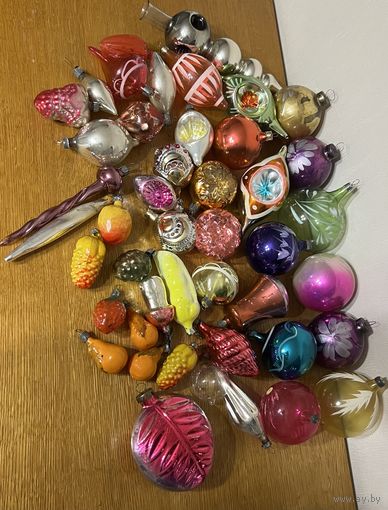 Ёлочные новогодние игрушки СССР !!! МЕГА ЛОТ !!!С РУБЛЯ !!! БОЛЕЕ 40 ШТУК !!!