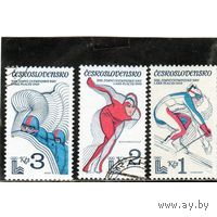 Марки Чехословакия 1980. Зимние олимпийские игры. Лейк-Плесид. Серия из 3 марок