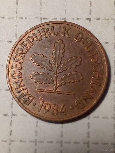 2 Пфеннига ФРГ 1984 год J