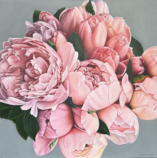 Картина маслом Пионы